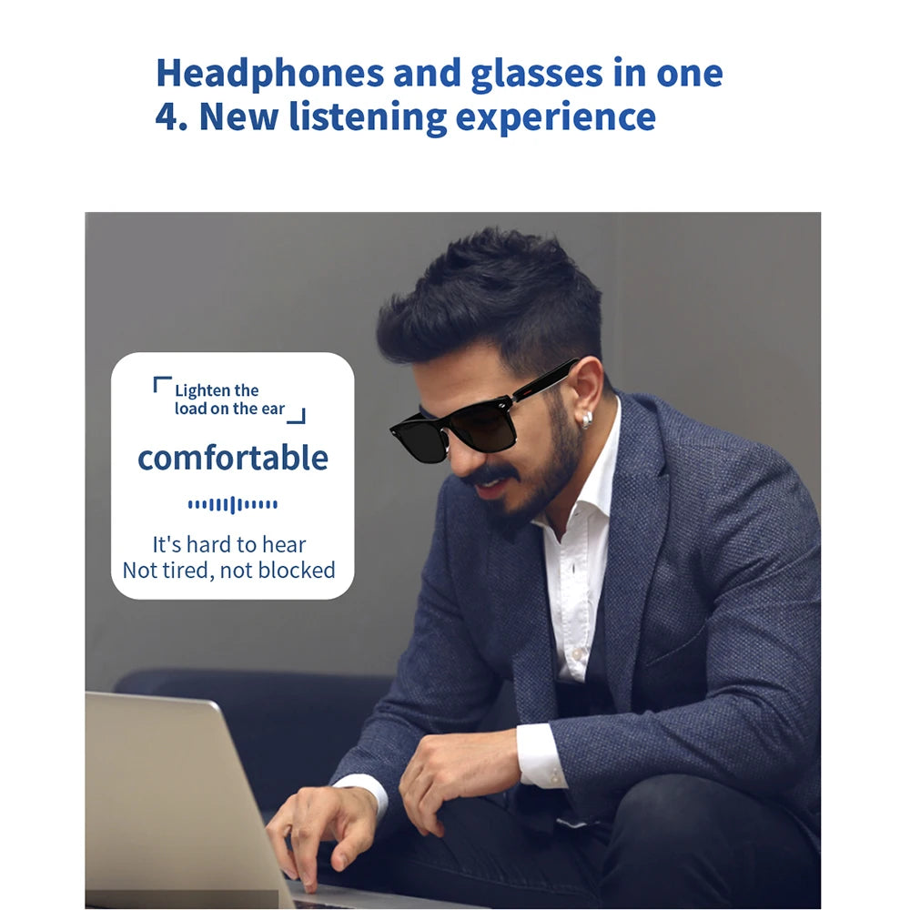 Smart Bluetooth Camera Glasses: Polarized Sunglasses with Voice Assistant & Music Playback