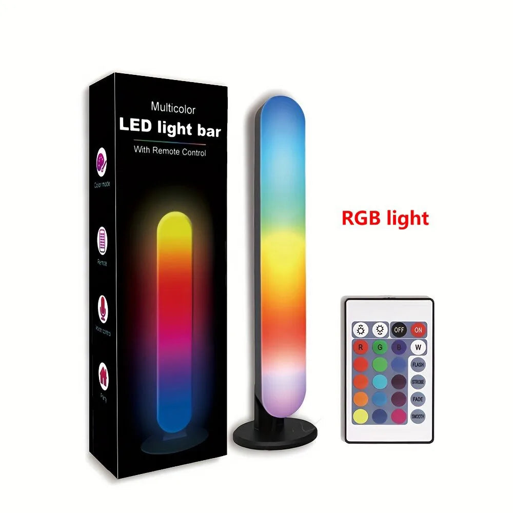 RGB Music Rhythm Light Bar: USB Rechargeable Sound-Activated Desk & Christmas Decor