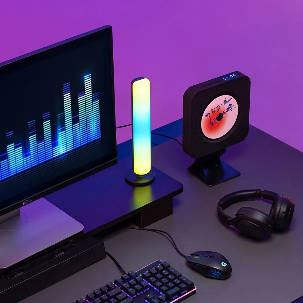 RGB Music Rhythm Light Bar: USB Rechargeable Sound-Activated Desk & Christmas Decor