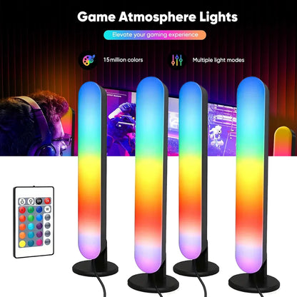 RGB Music Rhythm Light Bar: USB Rechargeable Sound-Activated Desk & Christmas Decor