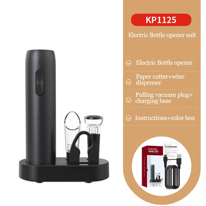 Effortless Electric Wine Opener: Automatic Corkscrew with Charging Base for Red & White Wines