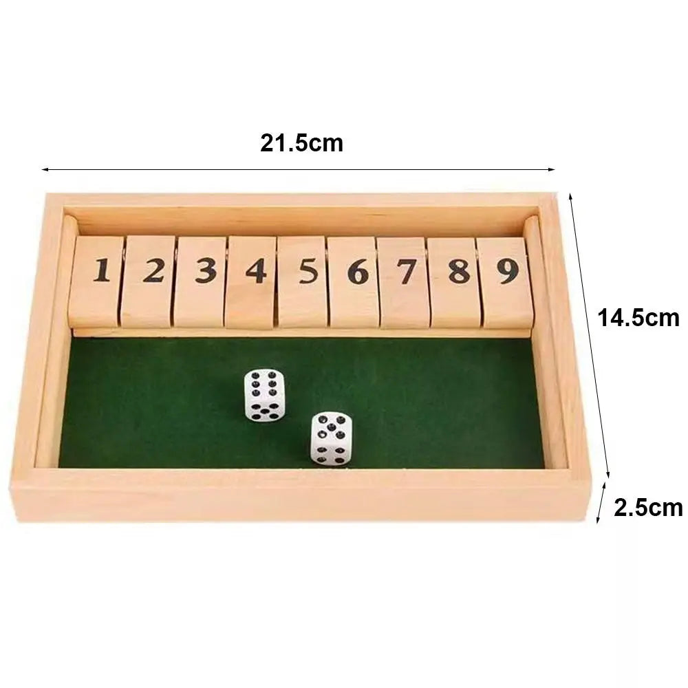 Shut the Box Dice Game – Wooden Party Classic for 4 Players, Perfect for Family Fun, Pub Nights, & Endless Laughter!