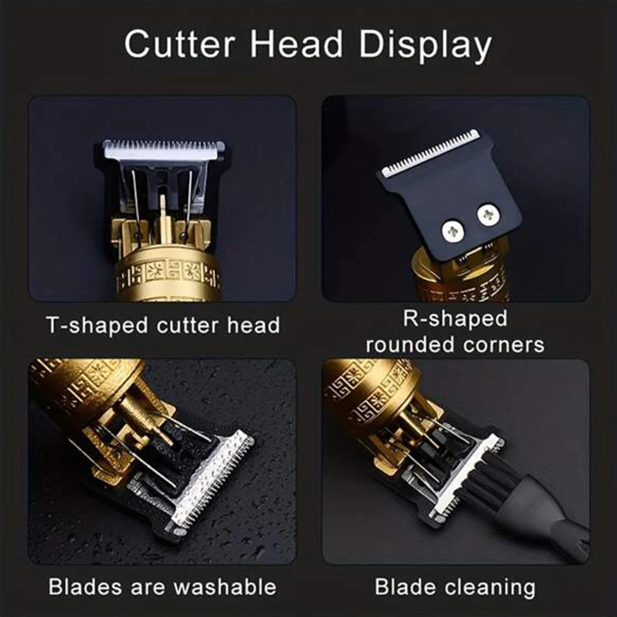 Professional Vintage Electric Rechargeable Hair Clipper Machine Hair Barber Trimmer for Men Hair Cutting